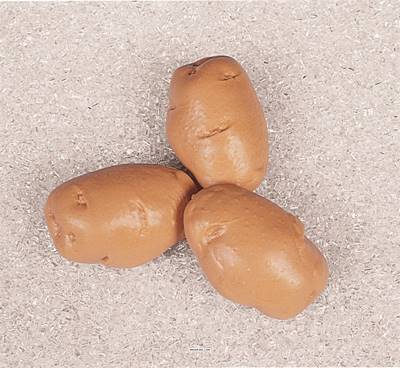 Pommes de terre petites factices x3 L 75x45 mm plastique soufflé