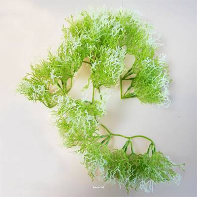 Piquet d'herbe de Corail artificielle H 30 cm plastique exterieur Blanc-vert