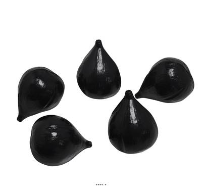 Figue de luxe artificielle noir X 5 en Plastique soufflé D 47x 60 mm