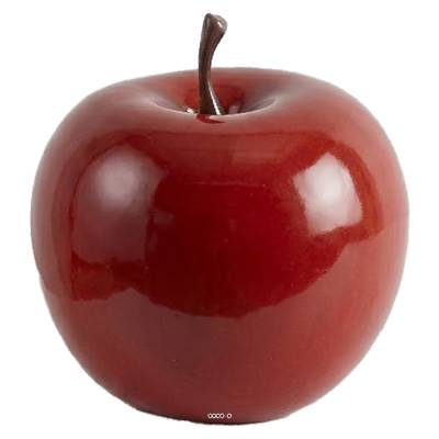 Pomme brillante rouge factice D 9 cm 24g pour la décoration