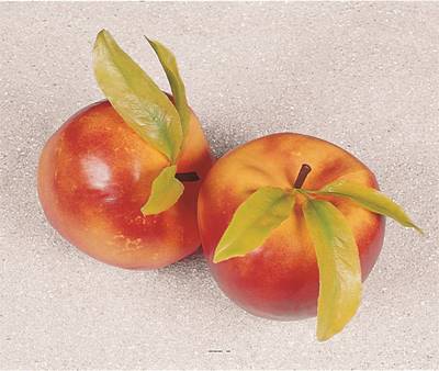 Pommes géantes et feuilles factices x2 D 150 mm plastique soufflé