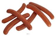 Saucisses de Francfort factices x6 L 165x25 mm plastique soufflé