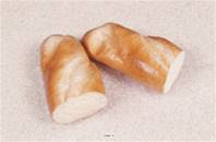 Demi baguettes de pain factices x2 L 180x90 mm plastique soufflé