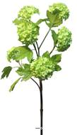 Fleurs de viorne factices en branchage H 60 cm, D 25 cm, Vert