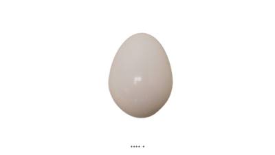 Oeufs blancs factices en Plastique soufflé H 65 mm D 45 mm