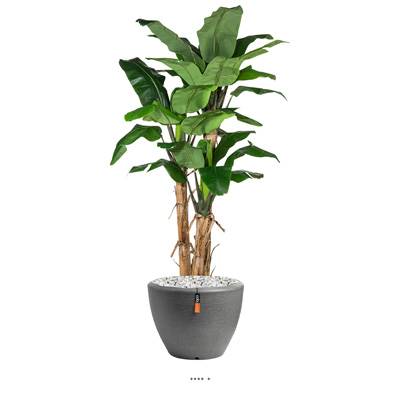 Bananier factice en pot Tronc naturel H 100 cm Vert