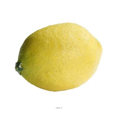 Citron jaune factice L 8 cm D 5,5 cm touché réel