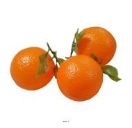 Oranges avec feuilles factices x3 plastique soufflé