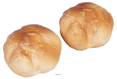 Petites boules de pain factices x2 D 100 mm plastique soufflé