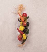 Grappe de 20 légumes factices L 50 cm plastique soufflé