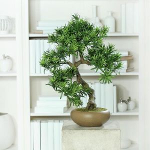 Bonsai factice Pin des Boudhistes H 50 X 40 cm Pot ceramique qualitatif