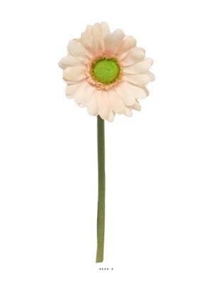 Gerbera artificiel H 23 cm D 7 cm Coeur clair superbe Rose pâle