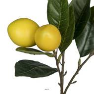 Branche de 6 citrons factice avec feuillage H 67 et L 22 cm 