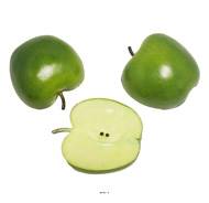 Demi pomme artificielle moyenne Verte X 3 en Plastique soufflé H 65x40 mm