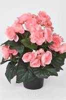 Begonia factice Rose tendre en pot H 28 cm superbe qualite