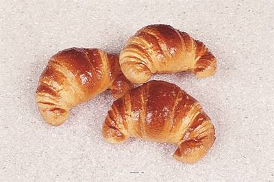 Croissants factices x3 L 120x80 mm plastique soufflé