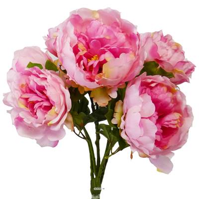 Bouquet de Pivoines artificielles 7 tetes Hauteur 55 cm Rose