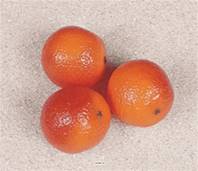 Oranges factices x3 D 75 mm plastique soufflé