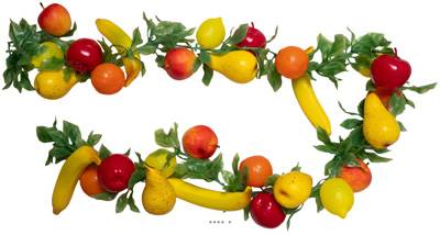 Guirlande de fruits assortis factice L 2 m plastique soufflé