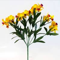 Bouquet d'Orchidées artificielles 21 fleurs hauteur 33 cm superbe Jaune-orange