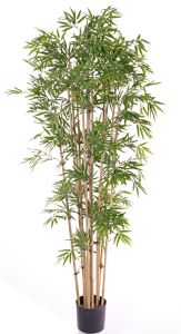 Bambou factice en pot 12 cannes, 2400 feuilles, H 180 cm, D 60 cm