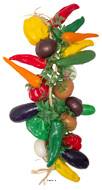 Grappe de 20 légumes factices L 50 cm plastique soufflé