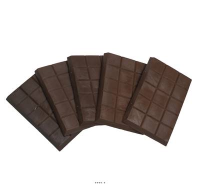 Tablette de chocolat noir artificiel en Plastique soufflé X5 H 95x65 mm
