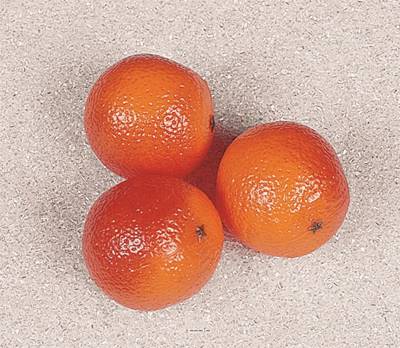 Oranges factices x3 D 75 mm plastique soufflé