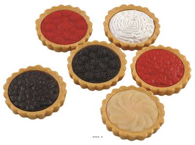 Assortiment de tartelettes factices x6 D 80 mm plastique soufflé