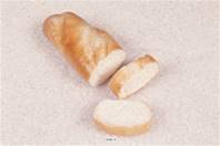 Demi baguette de pain avec tranches factice L 180x90 mm plastique soufflé