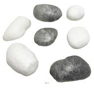 Assortiment de pierres factices x8 L 80-100 mm plastique soufflé