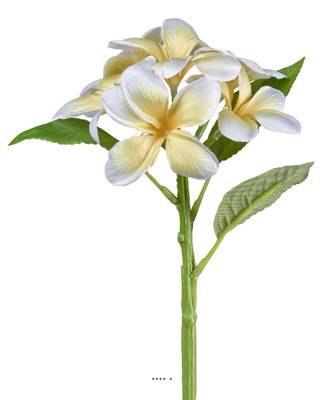 Frangipanier Factice Jaune Crème en branche H 28 cm