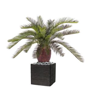 Palmier factice Cycas H 70 cm 22 feuilles dans un pot