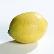 Citron jaune factice L 8 cm D 5,5 cm touché réel