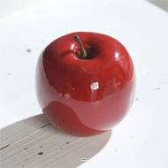 Pomme brillante rouge factice D 9 cm pour la décoration
