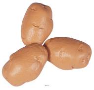Pommes de terre petites factices x3 L 75x45 mm plastique soufflé