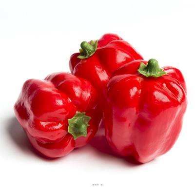 Poivrons rouges factices x3 H 110x85 mm plastique soufflé