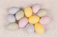 Gros œufs de Pâques assortis factices x12 H 65x45 mm plastique soufflé