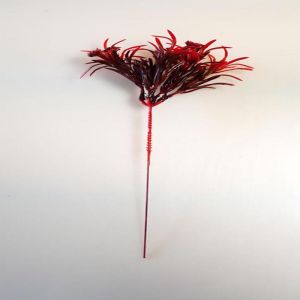 Pic d'Herbe et baies Rouges artificielles en plastique 7 tetes H 29 cm