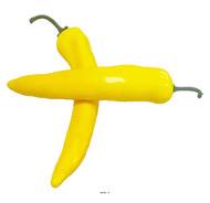 Piments jaunes factices x2 L 18 cm D 3 cm touché réel