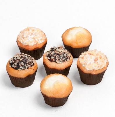 Mini-muffins assortis factices x6 touché réel