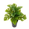 Philodendron factice Monstera feuilles ouvertes H 17 cm D 21 cm en pot leste