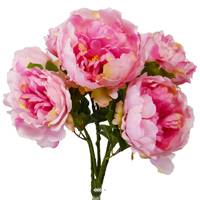 Bouquet de Pivoines artificielles 7 tetes Hauteur 55 cm Rose