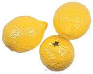 Citrons jaunes luxe factices x3 H 80x60 mm plastique soufflé