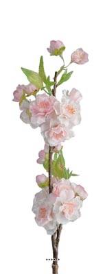 Branche Cerisier Prunus du Japon factice H 50 cm 28 fleurs 2 ramures Rose