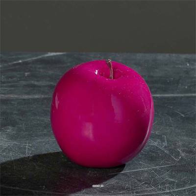 Pomme brillante fushia factice D 9 cm pour la décoration