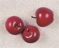 Pommes moyennes rouges factices x3 H 65x75  mm plastique soufflé