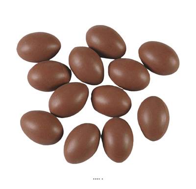 Œufs en chocolat factice H 65x45 mm plastique soufflé