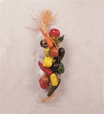 Grappe de 20 légumes factices L 50 cm plastique soufflé