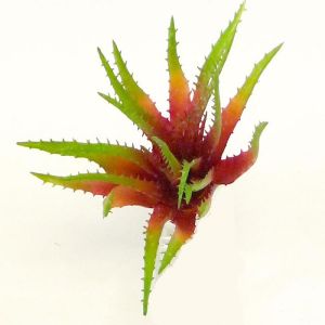 Aloe factice à piquer Vert-Rouge H 23 cm 26 feuilles à piquer